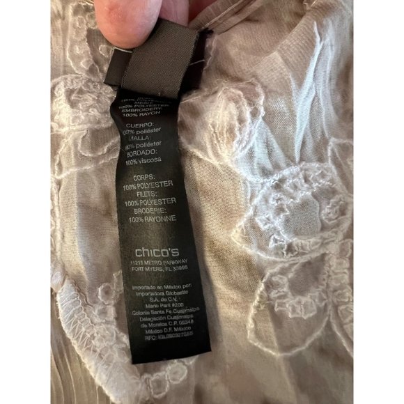 Travelers collection by Chicos 3/US-L16-18 Cardigan Open Front Brown Cream Embro - Picture 12 of 12